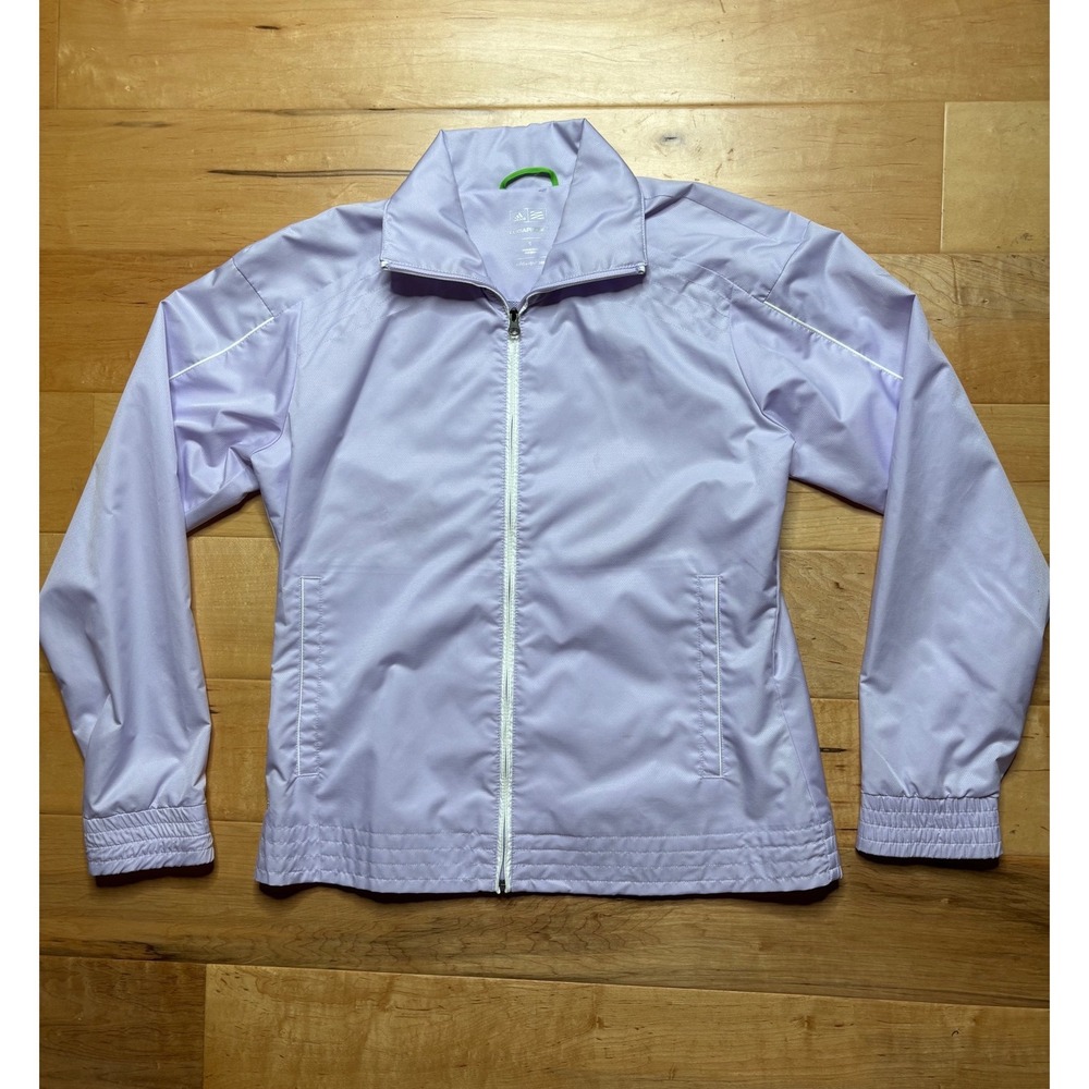 Adidas Golf Jacket Women S Purple ClimaProof Full Zip Windbreaker Reflective